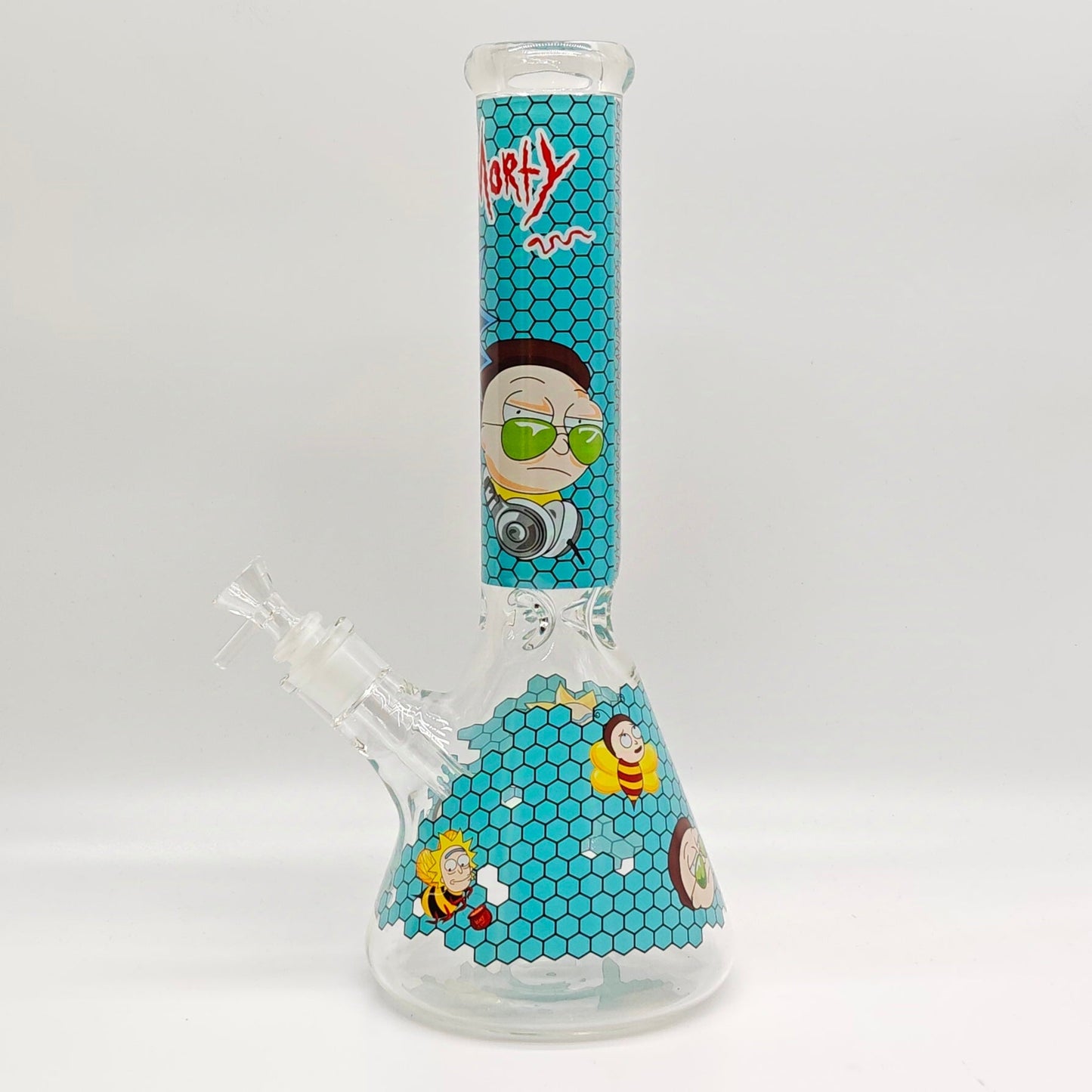 14" 7mm R&M Cartoon Beaker Glass Bong [P29]_10